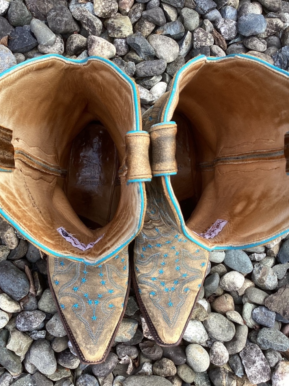 Old Gringo Outstanding Unique Small Blue Star Detailed Distressed Cowgirl Boots - Picture 11 of 16